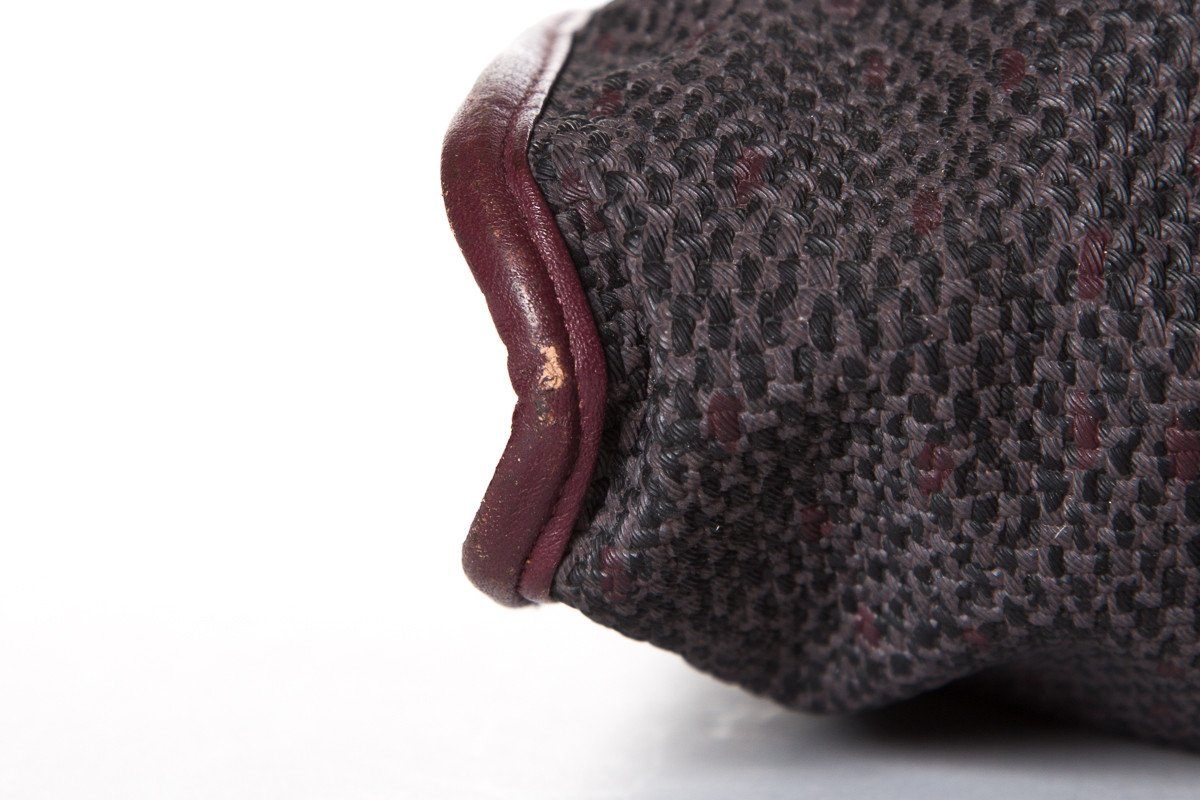 Yves Saint Laurent Burgundy & Grey Clutch