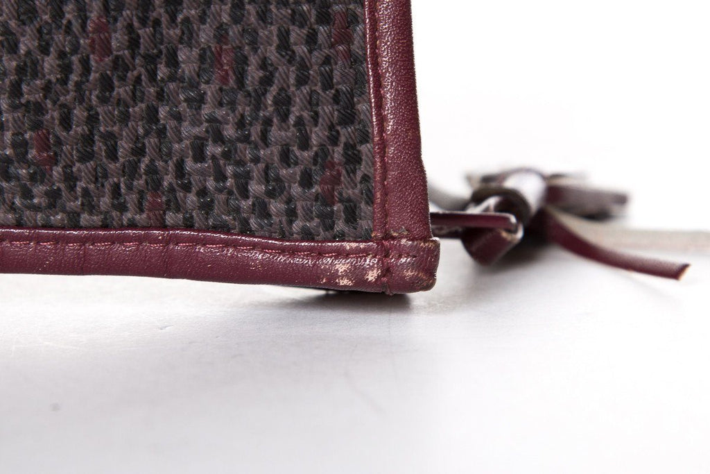 Yves Saint Laurent Burgundy & Grey Clutch