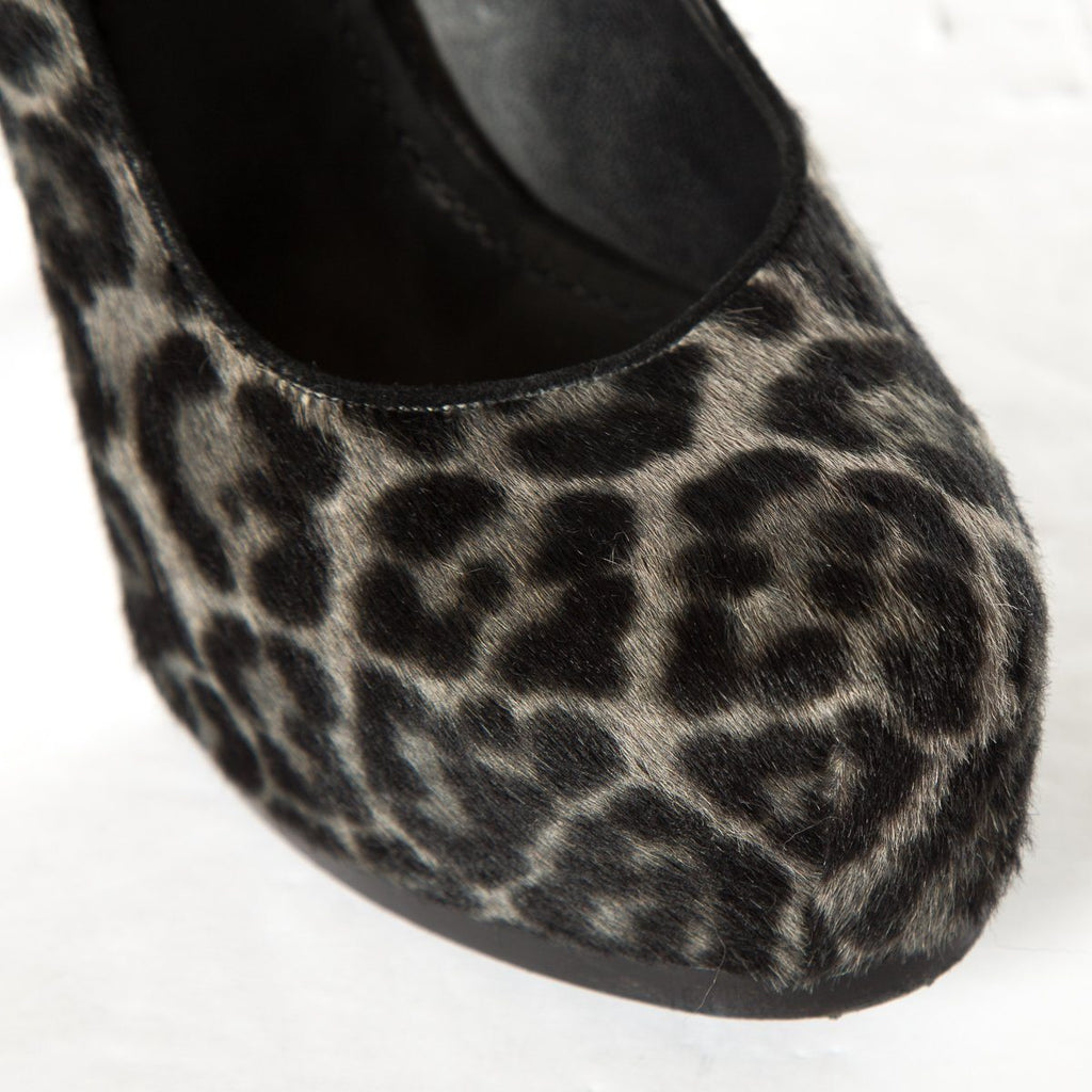 Yves Saint Laurent Grey Ponyhair Tribute Two Pumps SZ 39