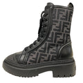 FENDI boots canvas black Short Boots Biker Boots Domino Women 38 Used
