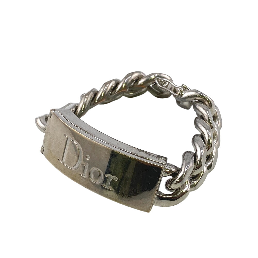 Christian Dior bracelet Gold Plated Silver Chain Dior logo unisex(Unisex) Used