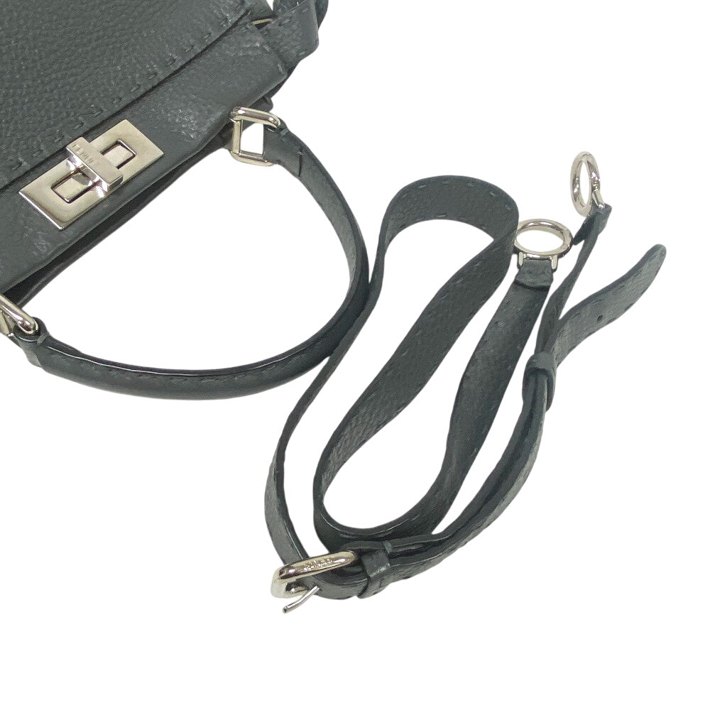 FENDI Handbag leather gray Celeria Peek-a-boo regular