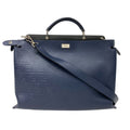 FENDI Handbag 7VA476 leather Navy Peekaboo Essential