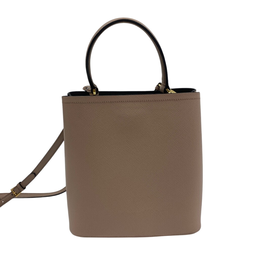 PRADA Handbag leather beige Saffiano cuir Panniers
