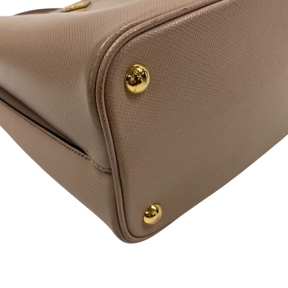 PRADA Handbag leather beige Saffiano cuir Panniers
