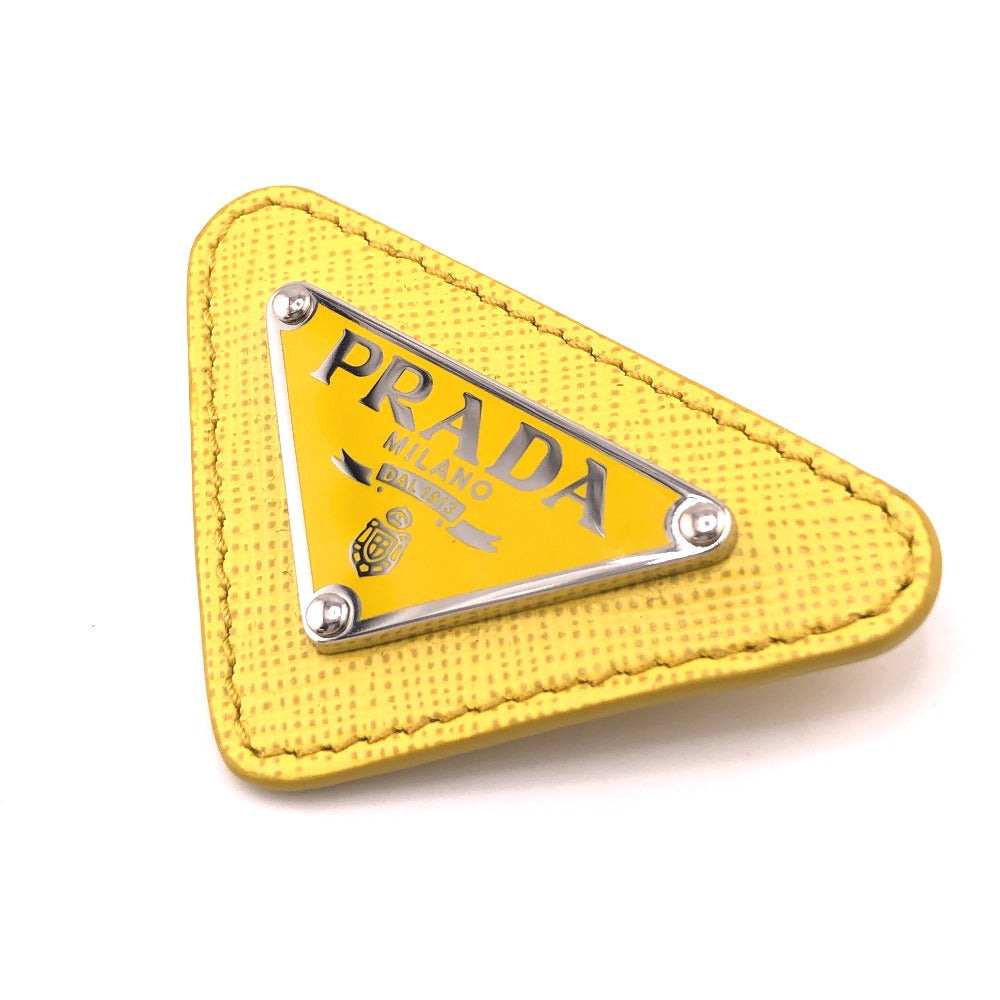 PRADA Brooch leather yellow Gold Platedx leather