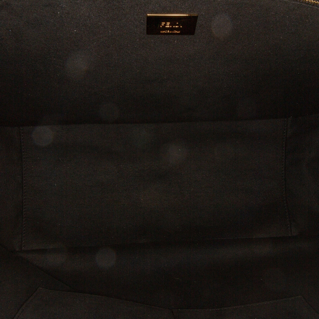 Black Fendi Large Glacier FF Tote Satchel