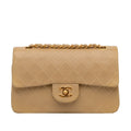 Chanel Classic Double Flap Small Beige Lambskin Gold