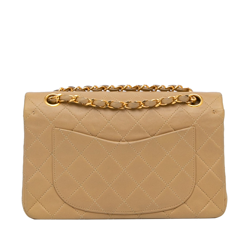 Chanel Classic Double Flap Small Beige Lambskin Gold
