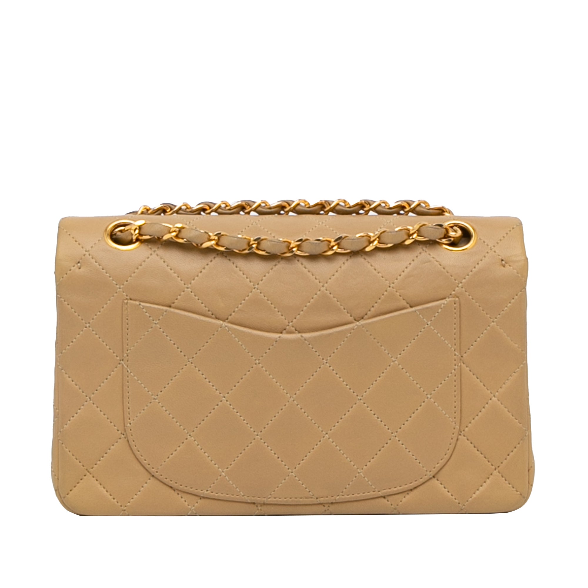 Chanel Classic Double Flap Small Beige Lambskin Gold