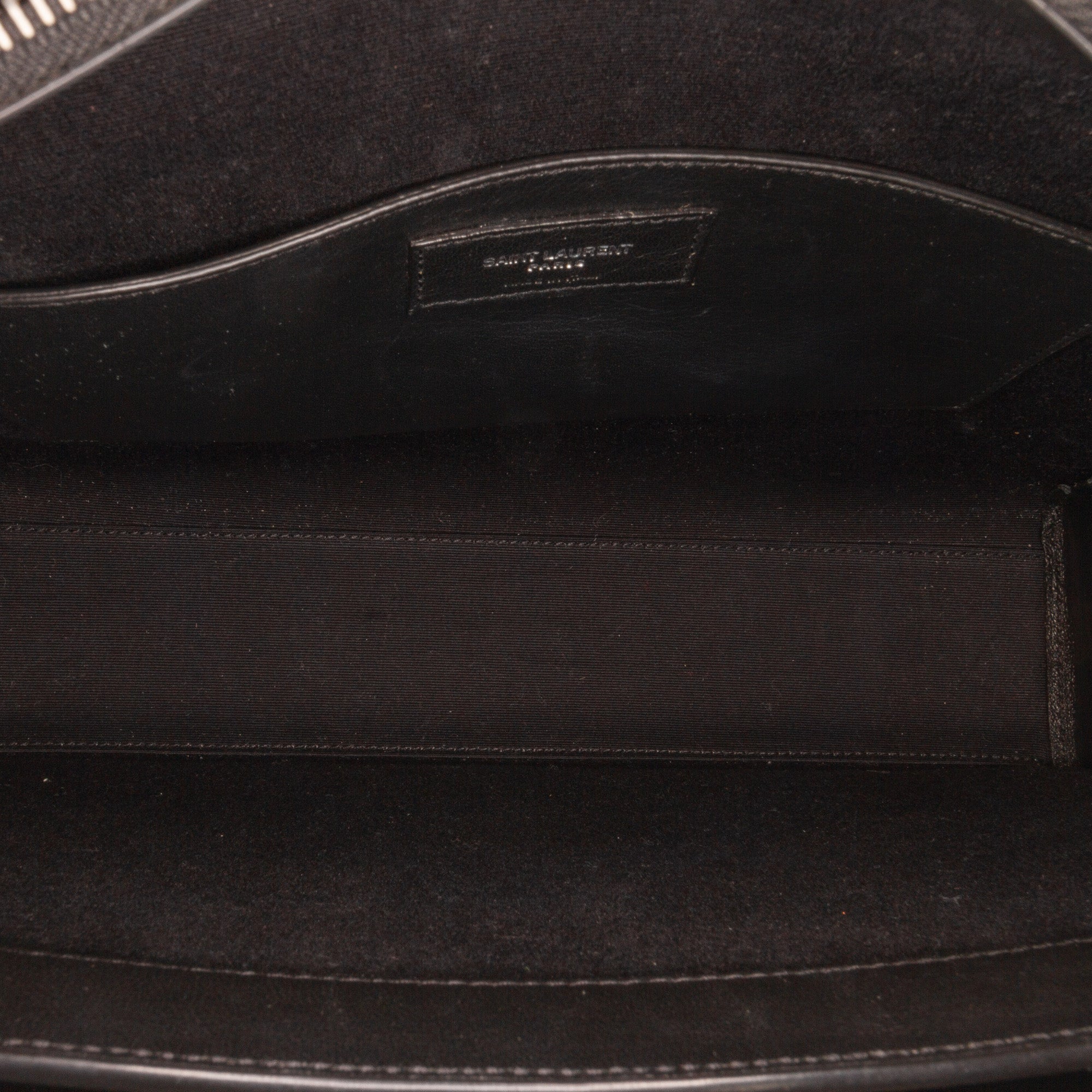 Yves Saint Laurent Uptown Medium Black Croc Embossed Leather