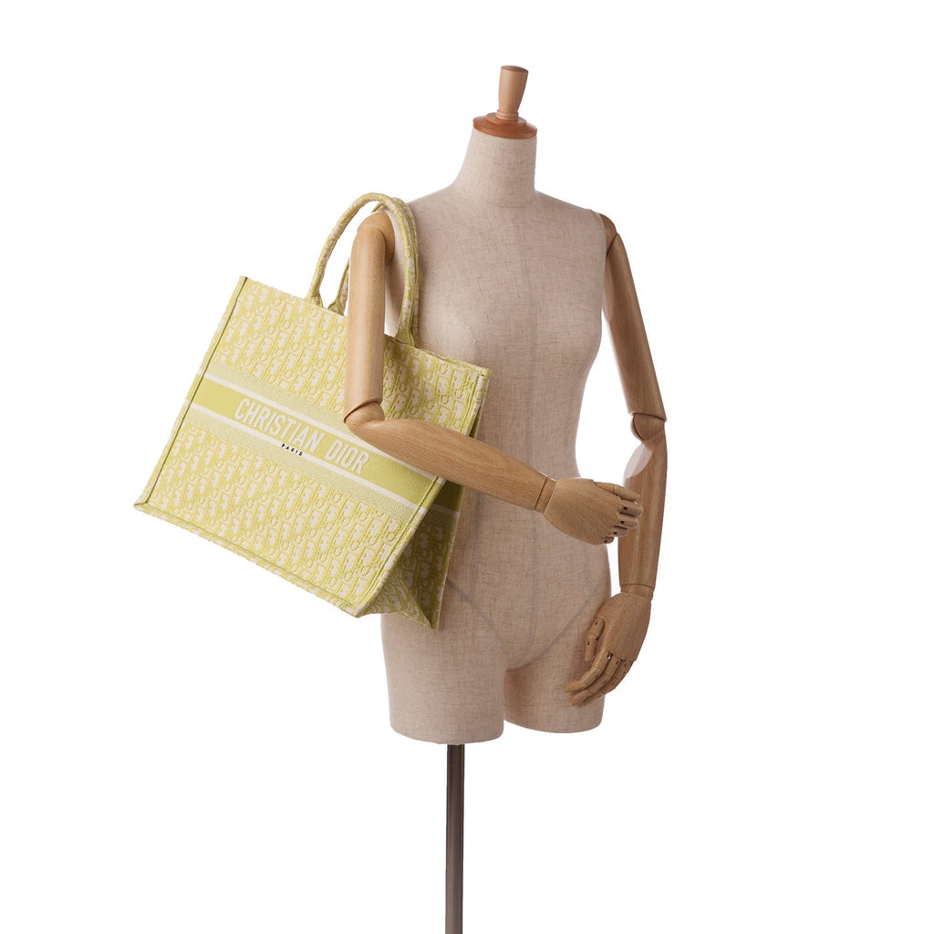 Dior Book Tote Green Oblique Canvas