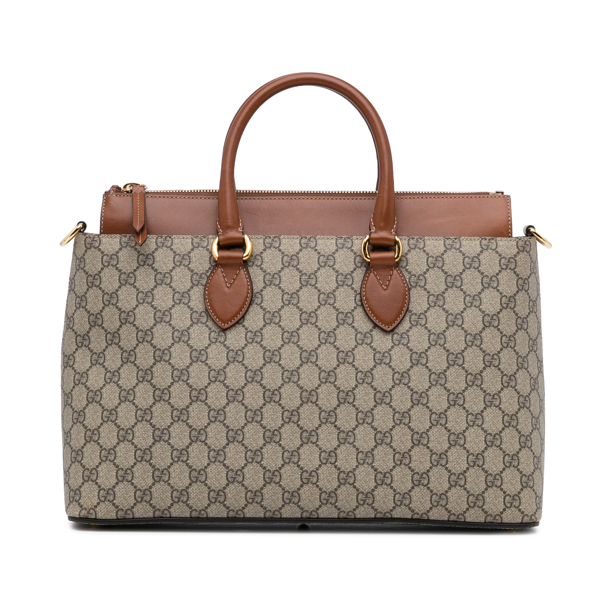 Gucci Linea A Zip Brown GG Supreme Canvas