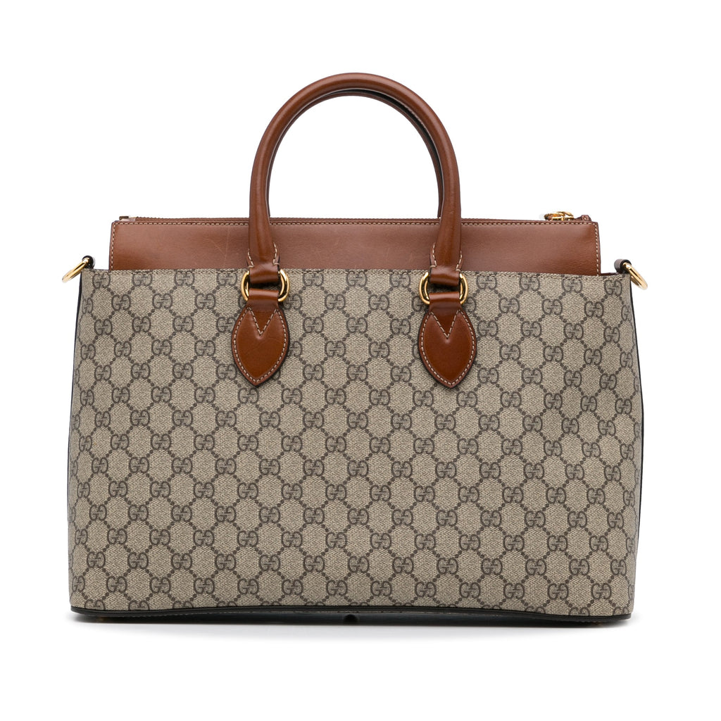 Gucci Linea A Zip Brown GG Supreme Canvas