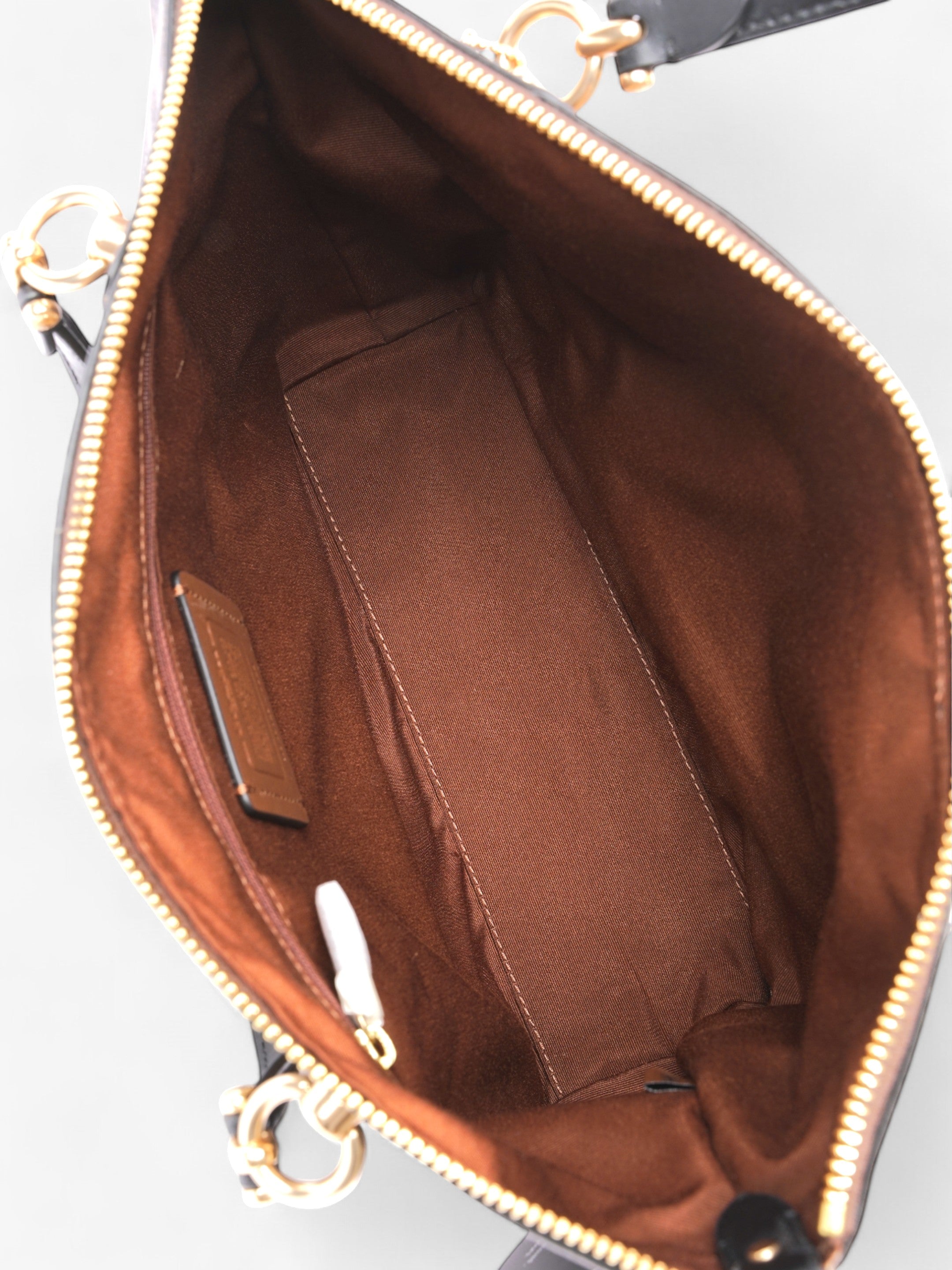 Coach Kacey Satchel Light Brown / Dark Brown Canvas