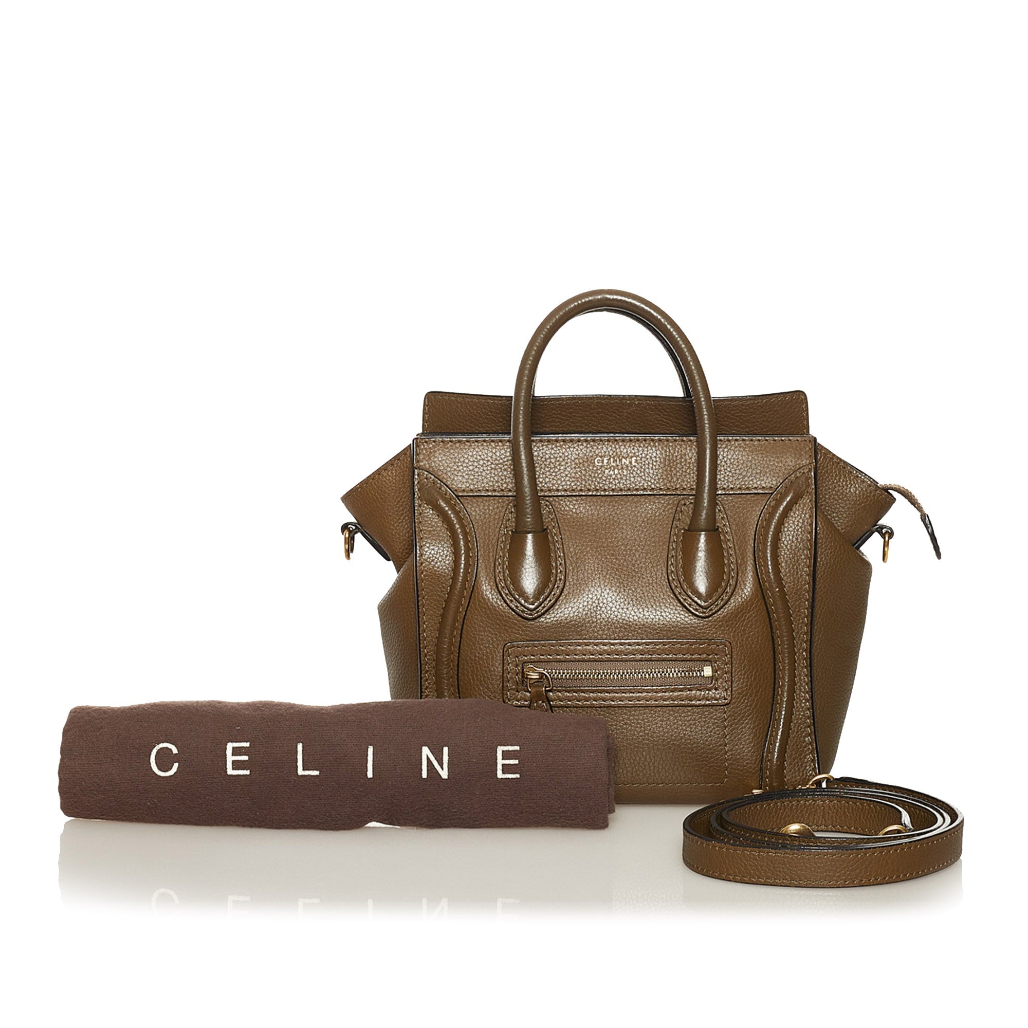 Brown Celine Luggage Tote