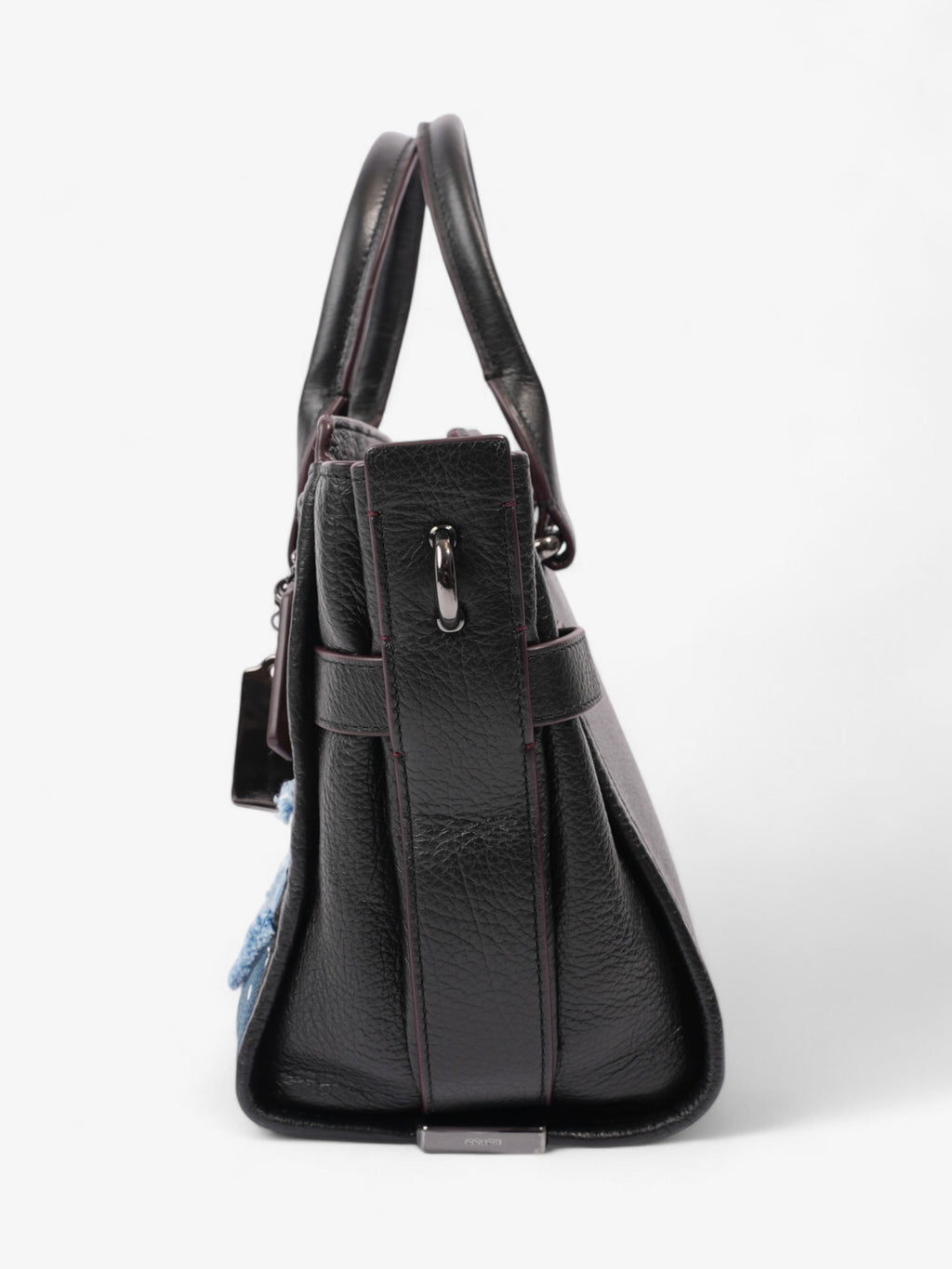 Coach Swagger Satchel Black / Blue Denim 27