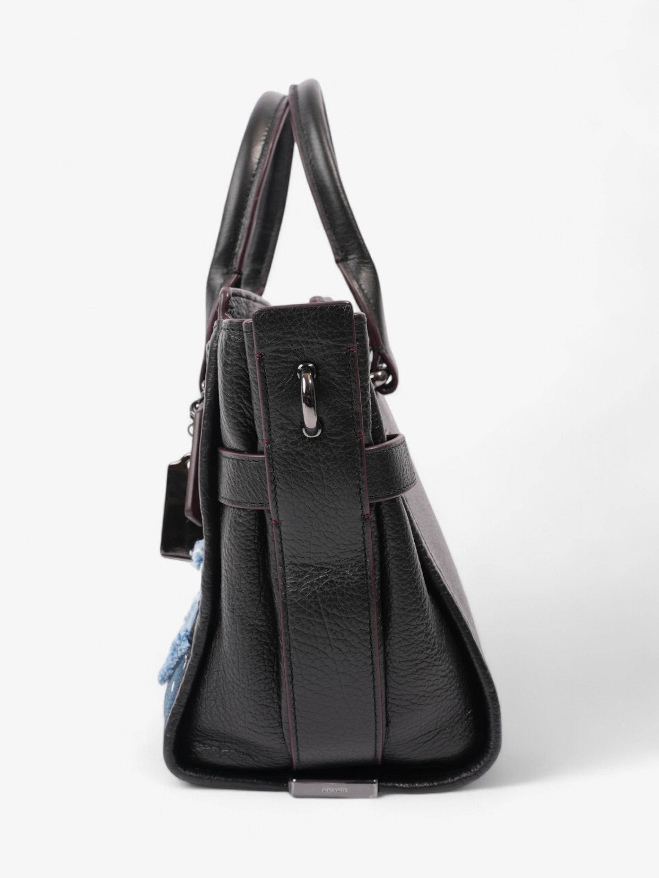 Coach Swagger Satchel Black / Blue Denim 27