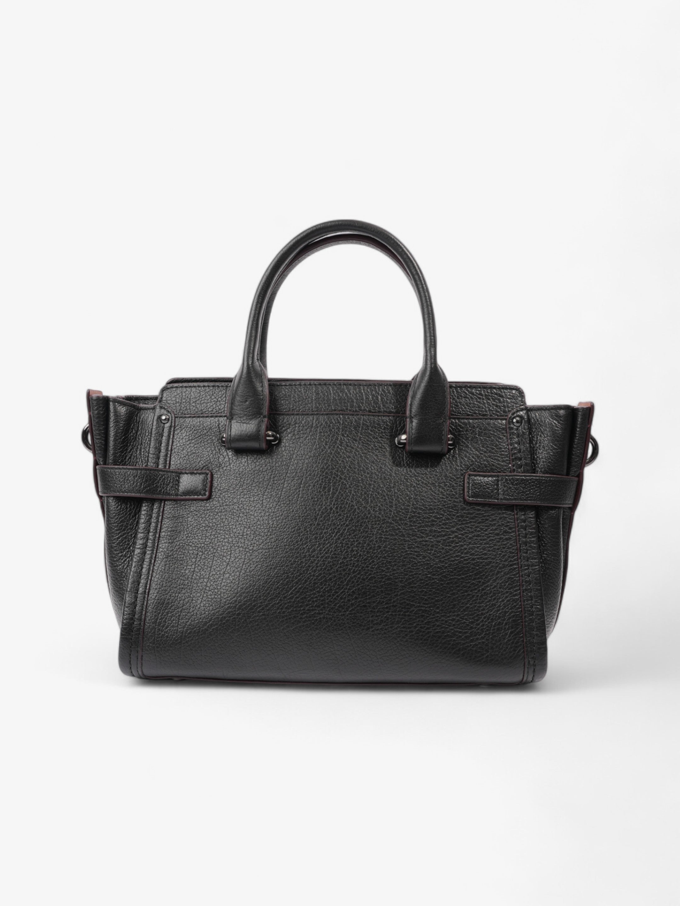 Coach Swagger Satchel Black / Blue Denim 27
