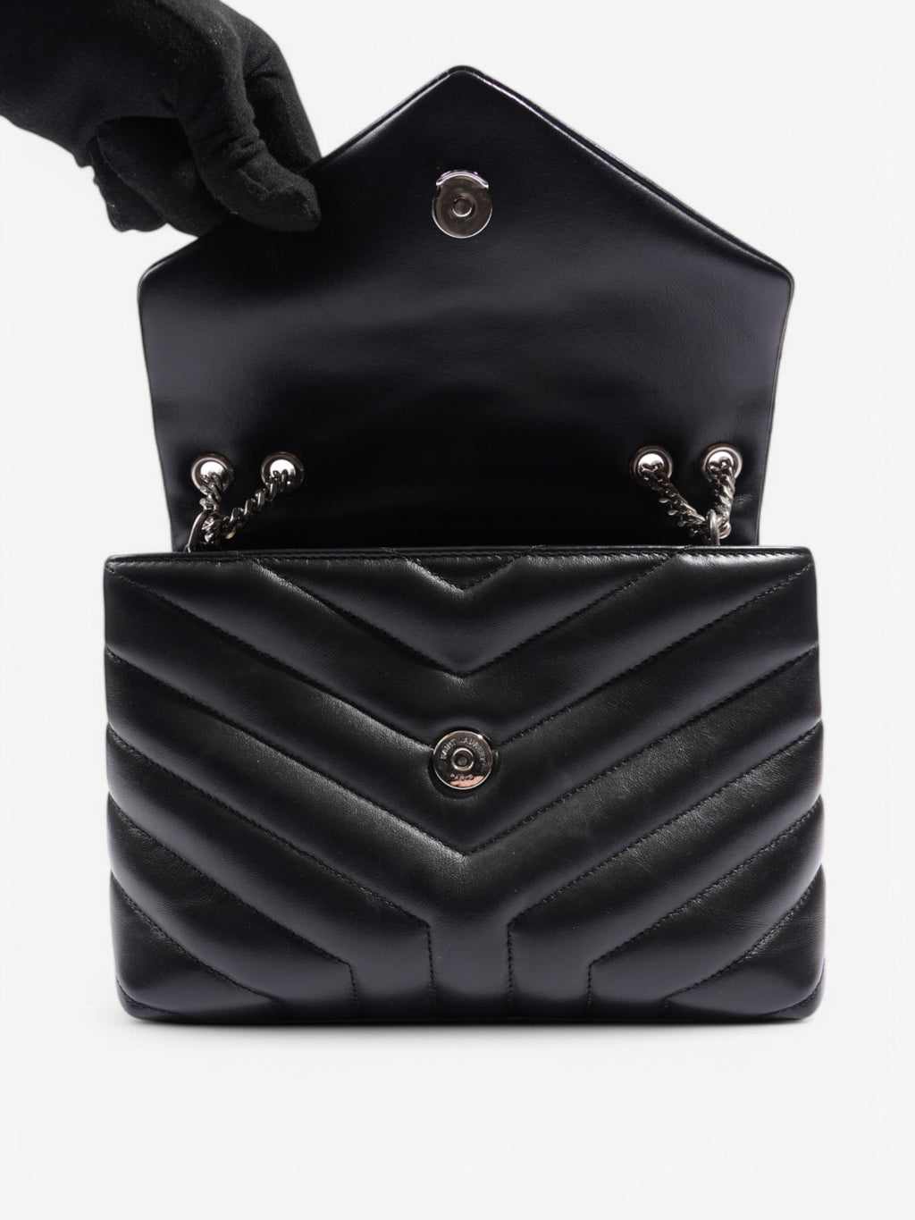 Saint Laurent Lou Lou Black Lambskin Leather Small