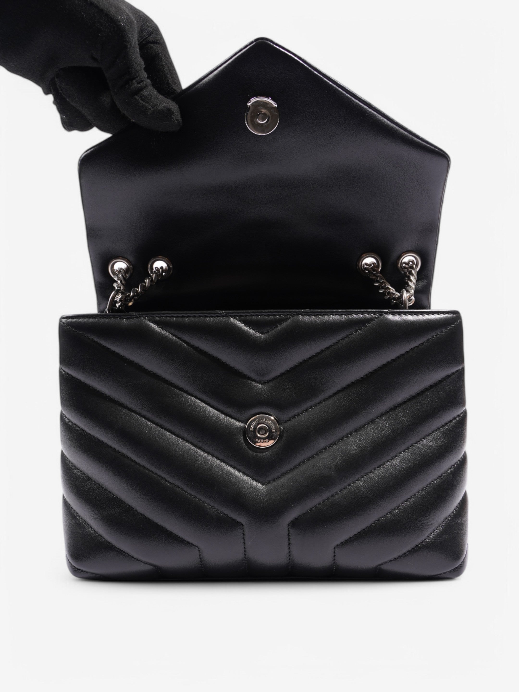 Saint Laurent Lou Lou Black Lambskin Leather Small