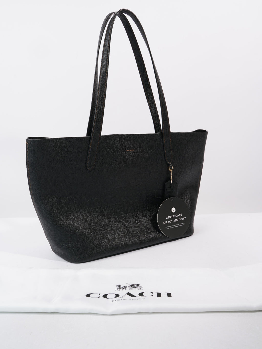 Coach Cameron Tote Black Grained Leather