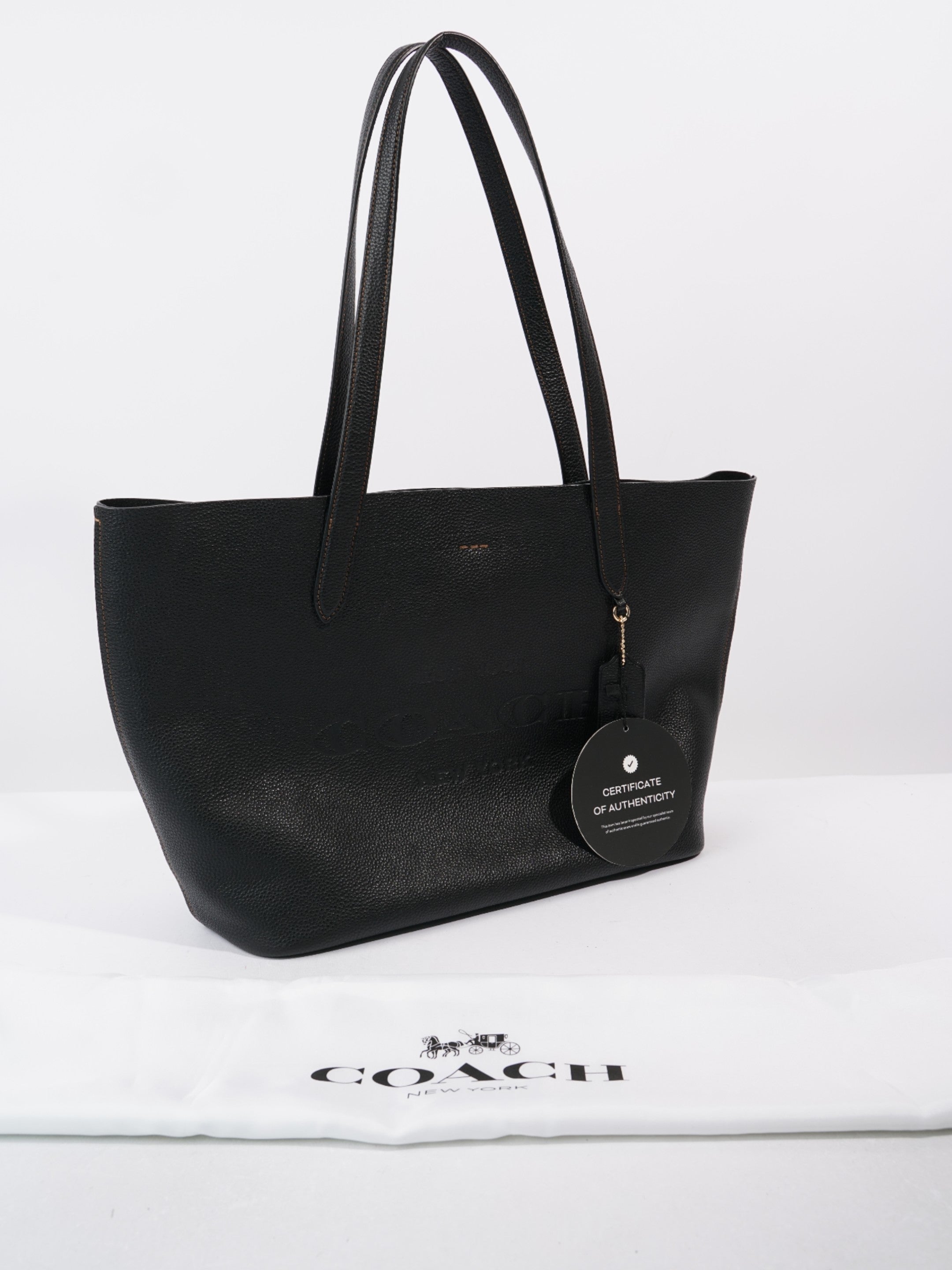 Coach Cameron Tote Black Grained Leather