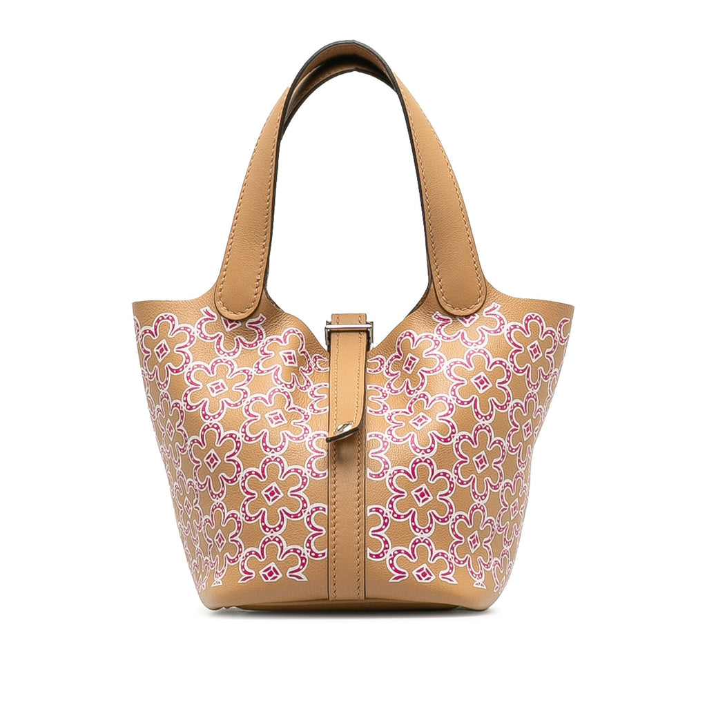 HermÃƒÆ’Ã‚Â¨s Picotin Lock Lucky Daisy Micro Brown Swift Palladium