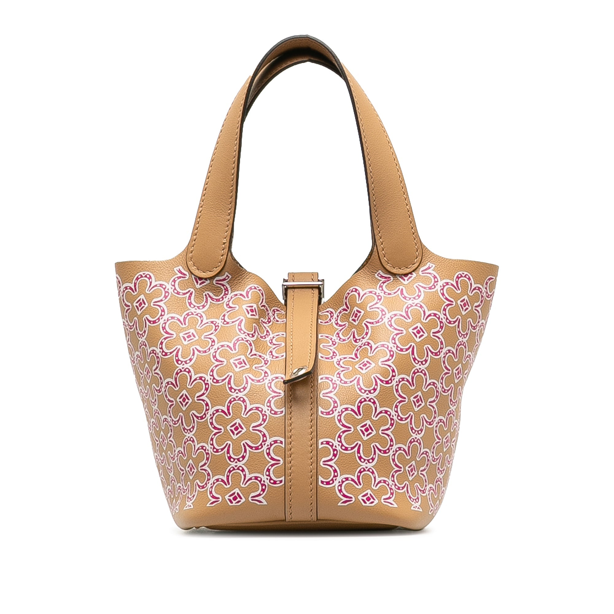 HermÃƒÆ’Ã‚Â¨s Picotin Lock Lucky Daisy Micro Brown Swift Palladium