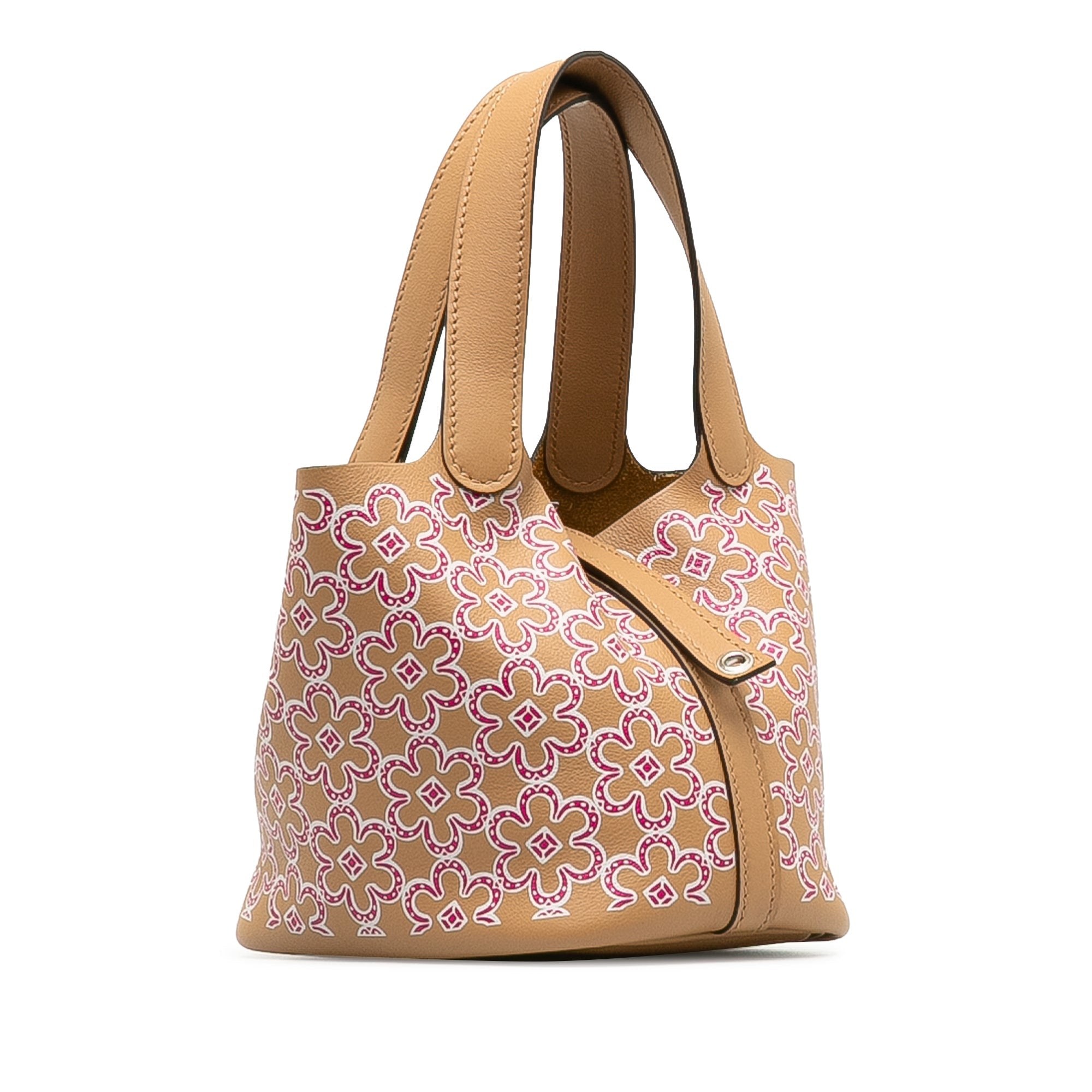 HermÃƒÆ’Ã‚Â¨s Picotin Lock Lucky Daisy Micro Brown Swift Palladium