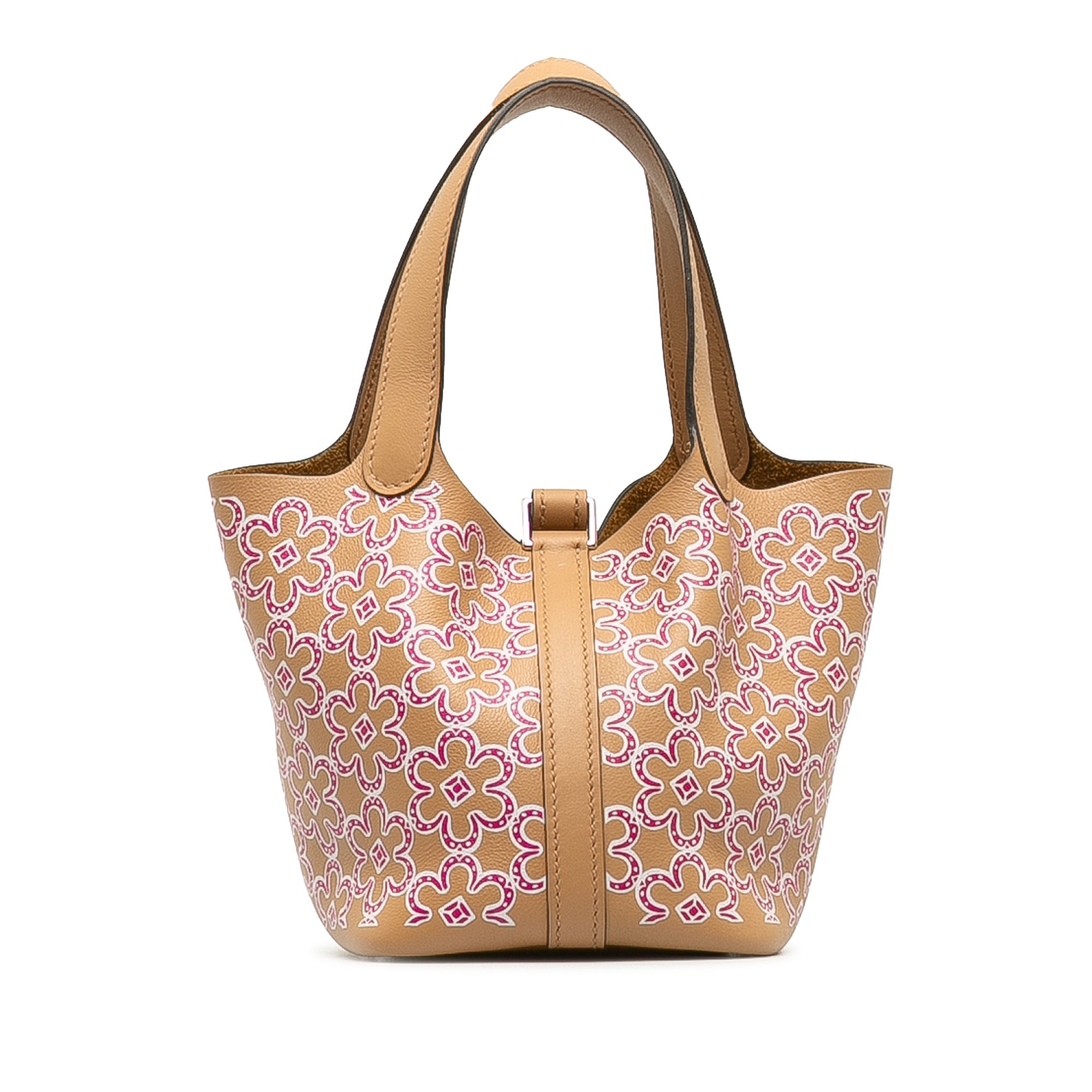 HermÃƒÆ’Ã‚Â¨s Picotin Lock Lucky Daisy Micro Brown Swift Palladium
