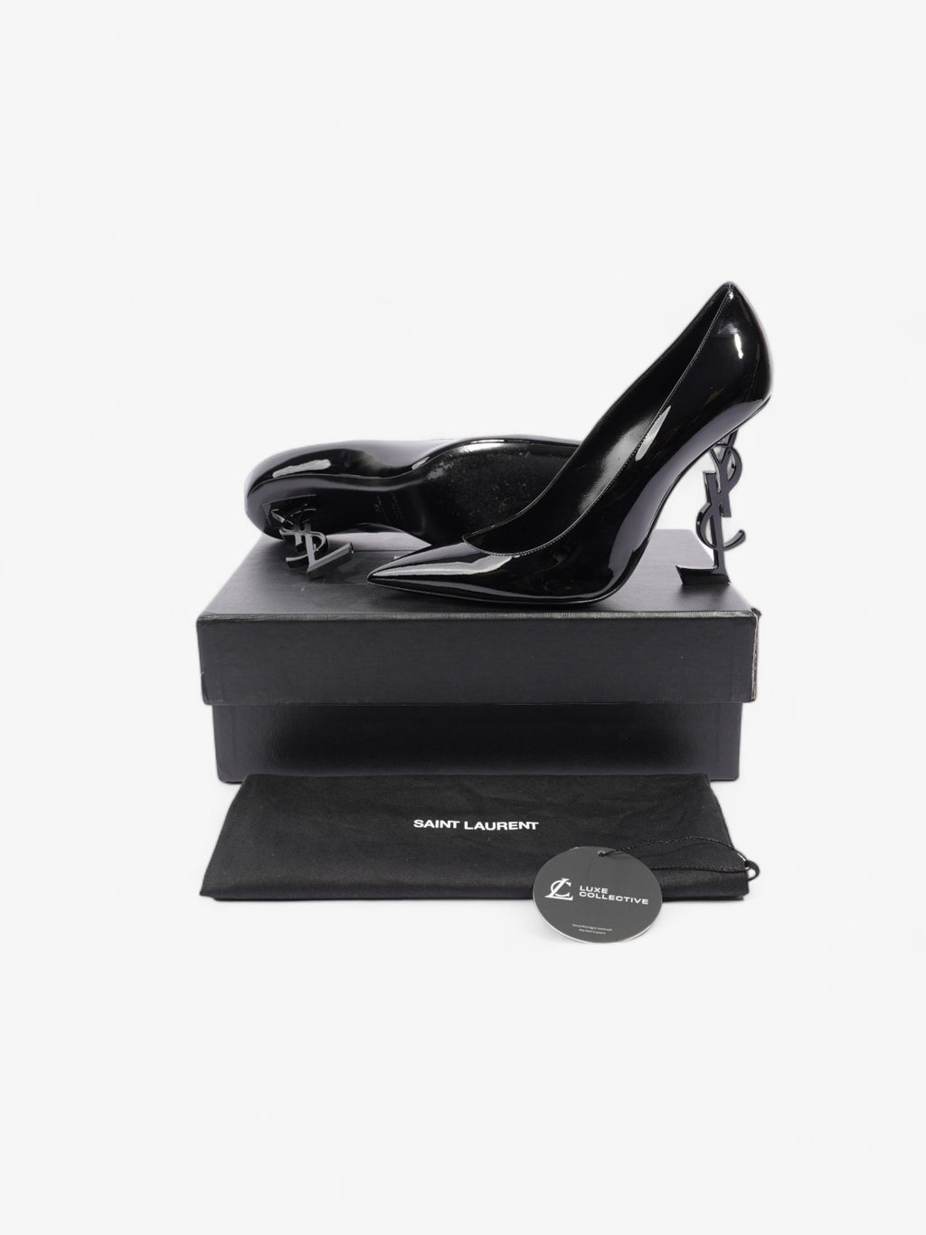 Saint Laurent Opyum Heels 110 Black Patent Leather EU 40 UK 7