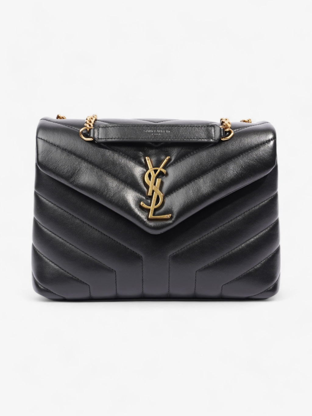 Saint Laurent Lou Lou Black Calfskin Leather Small