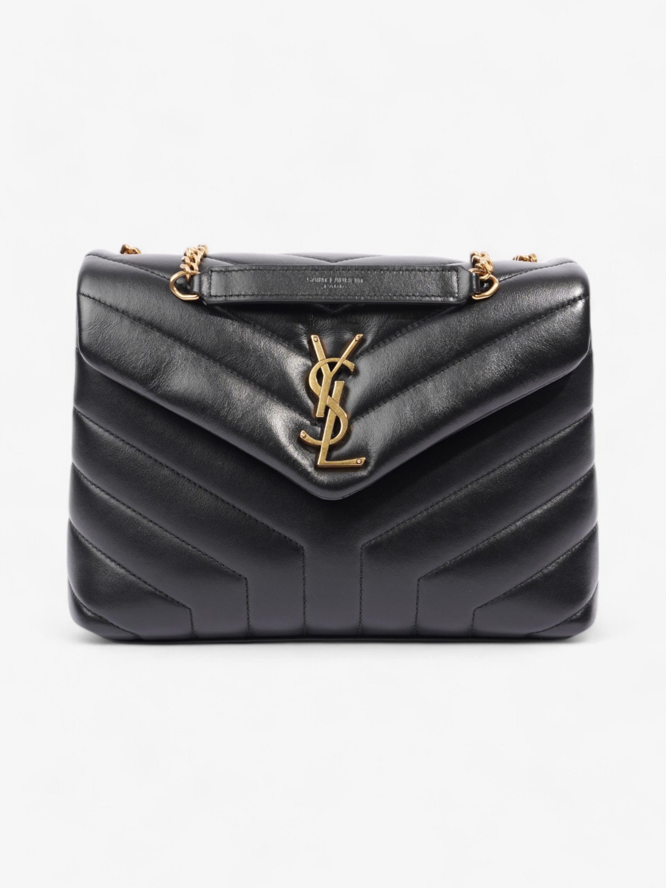 Saint Laurent Lou Lou Black Calfskin Leather Small