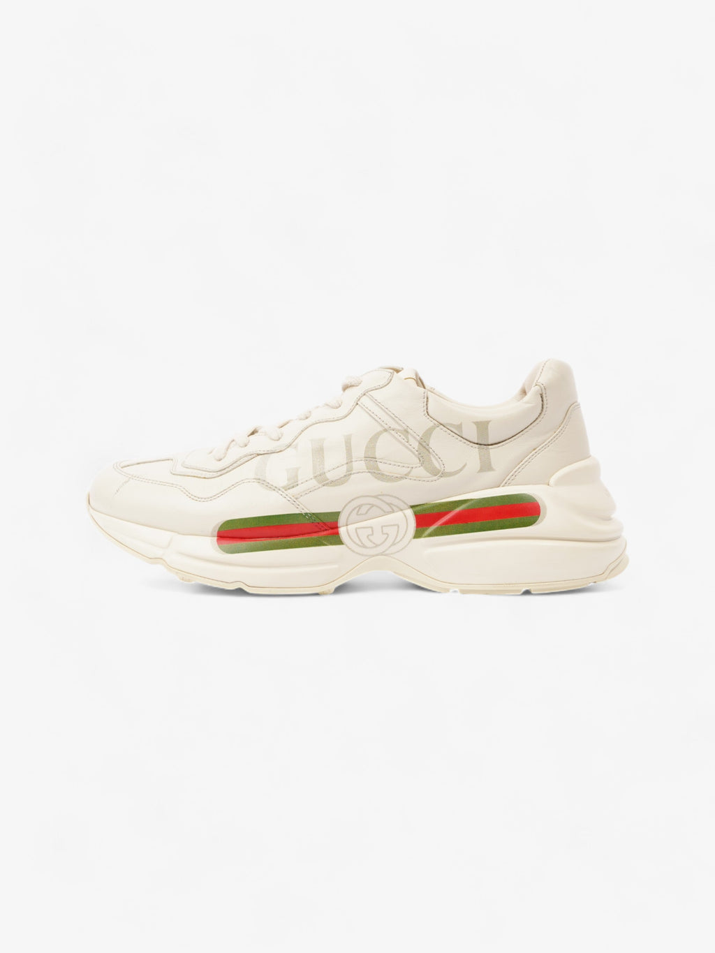 Gucci Rhyton Logo Ivory / Vintage Stripe Leather EU 45 UK 11