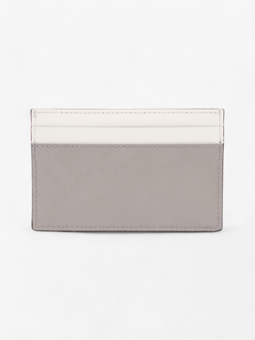 Fendi Shadow Card Holder Grey / Off White Leather