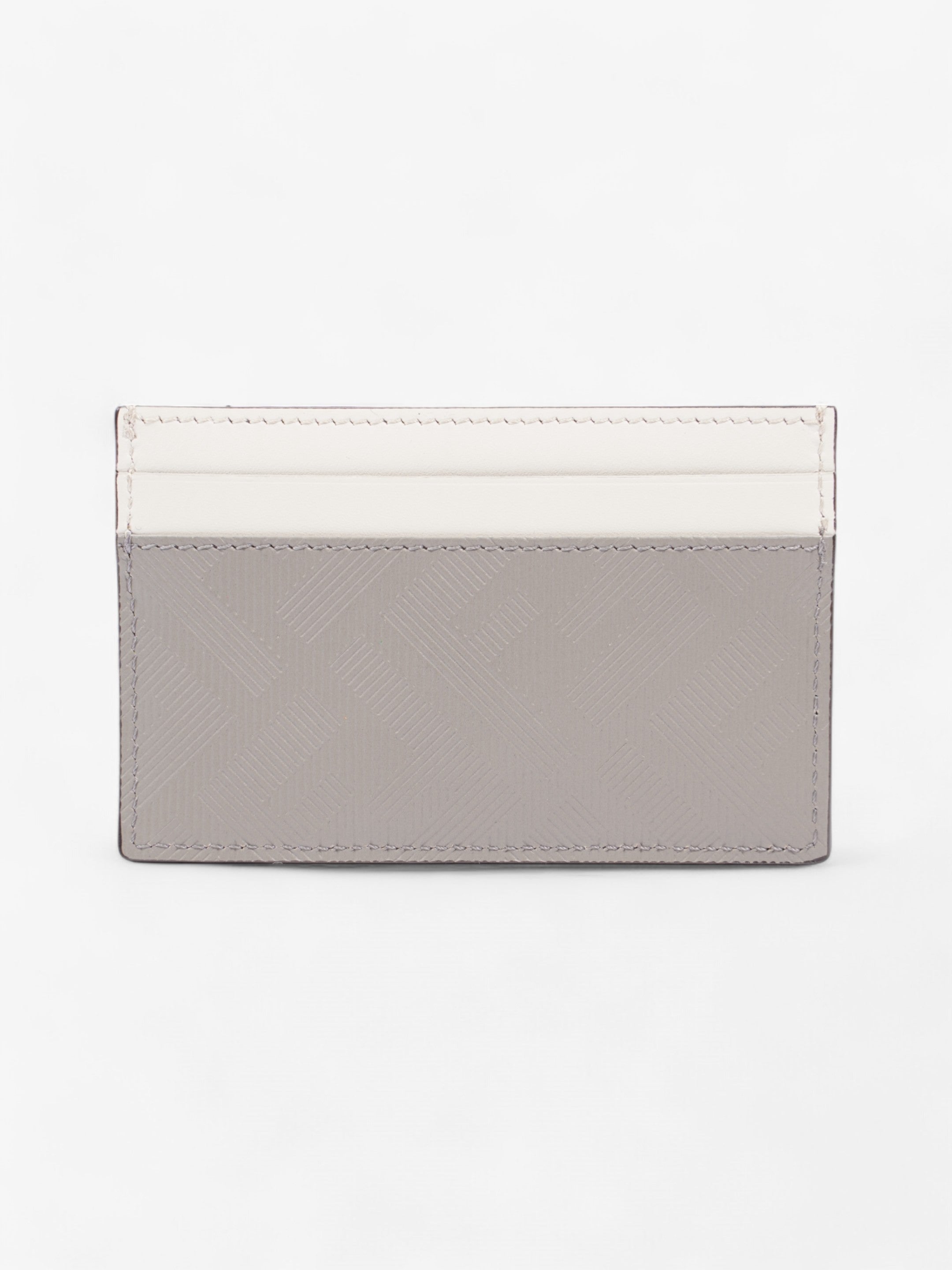 Fendi Shadow Card Holder Grey / Off White Leather