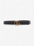 Gucci Double G Belt Black Leather 90cm 36"