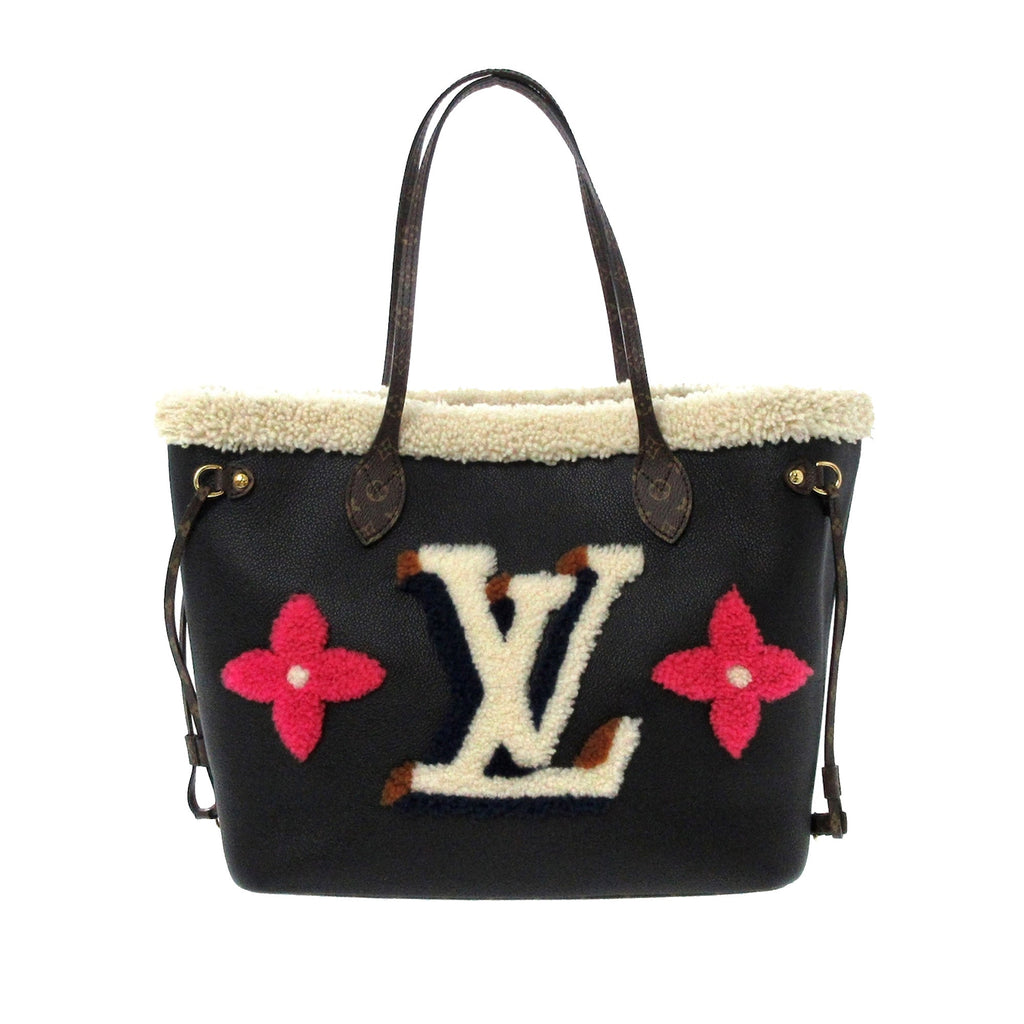 Louis Vuitton Neverfull Teddy MM Black Calfskin Sherling
