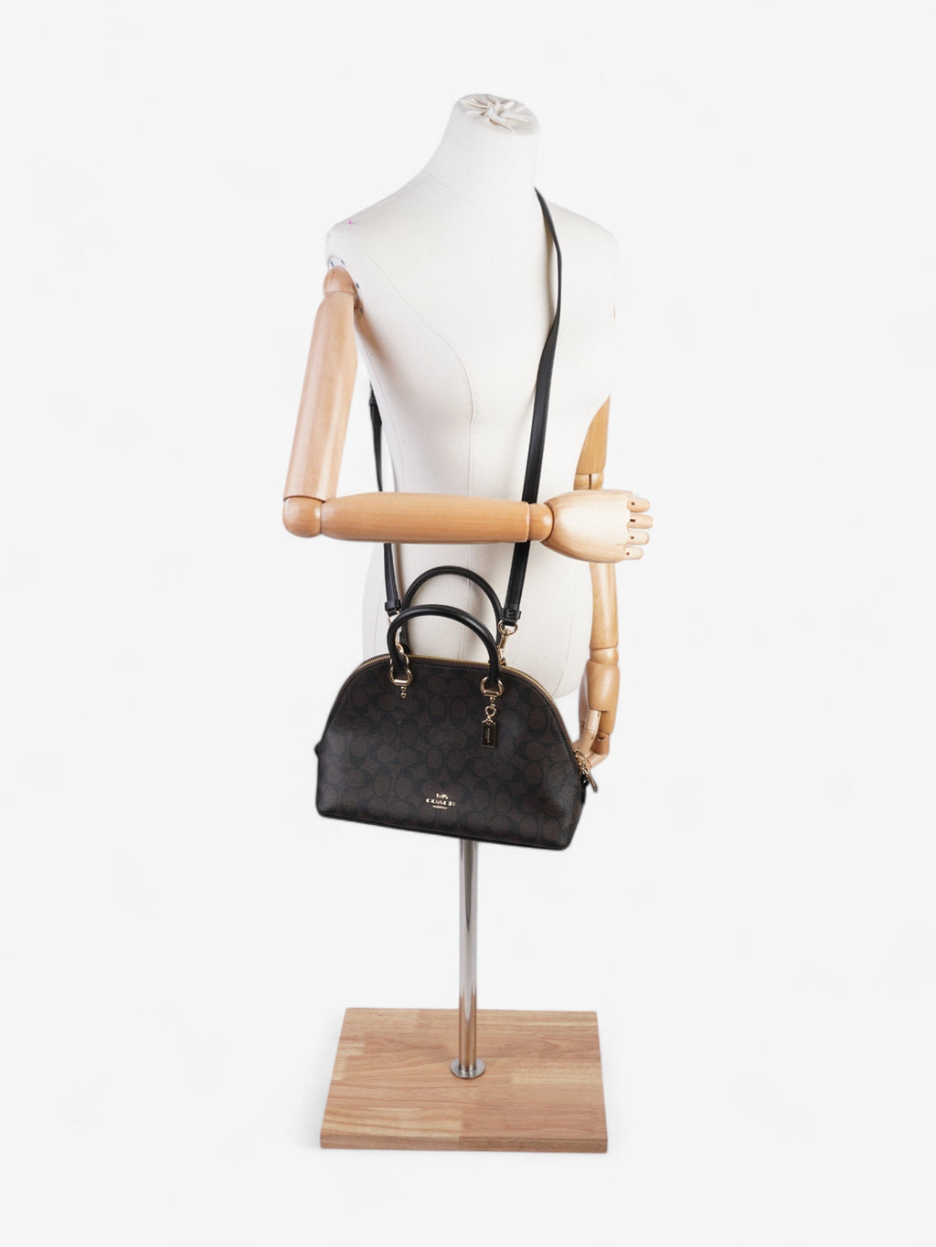 Coach Katy Dome Satchel Brown / Black Canvas