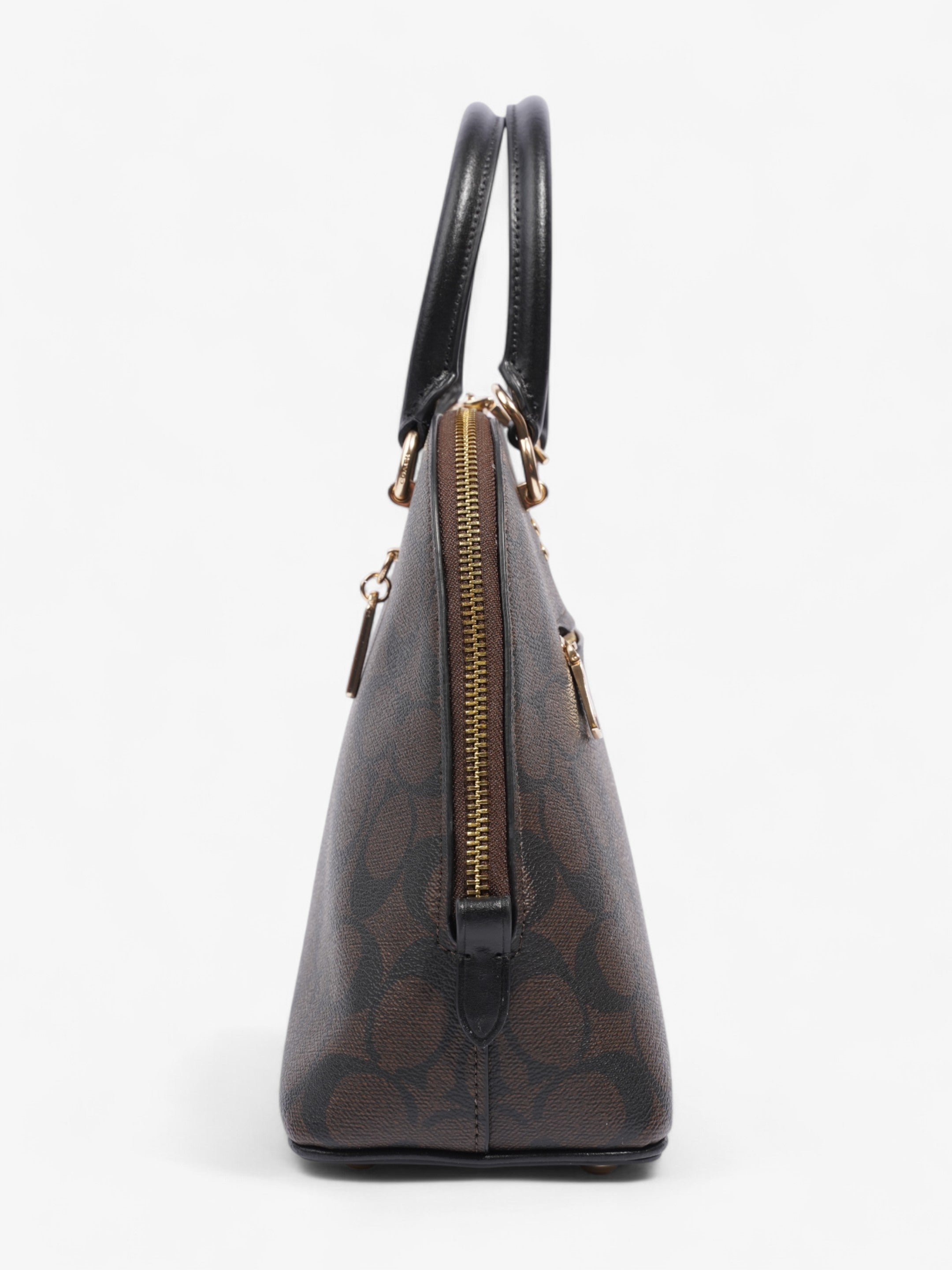 Coach Katy Dome Satchel Brown / Black Canvas
