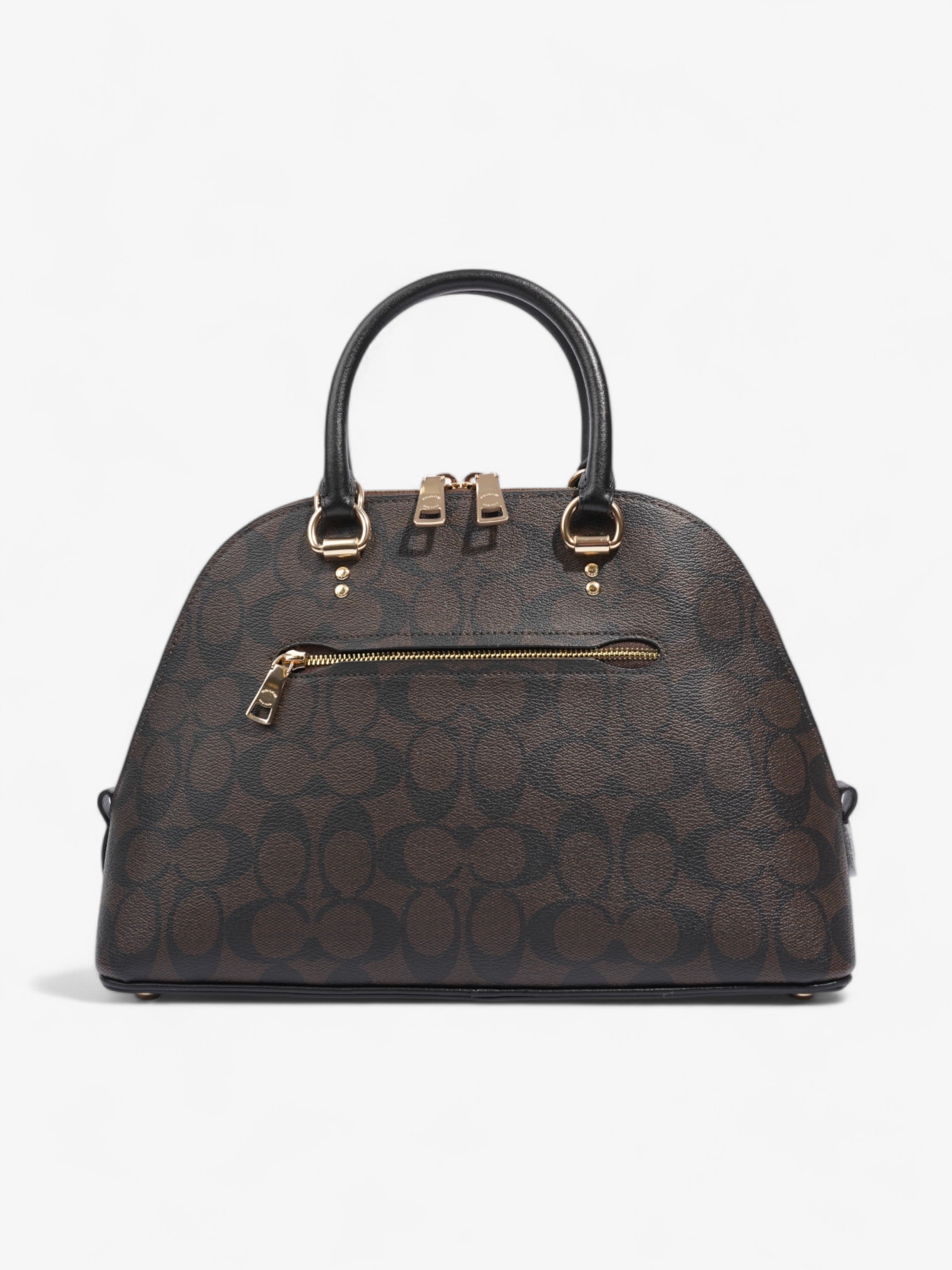 Coach Katy Dome Satchel Brown / Black Canvas