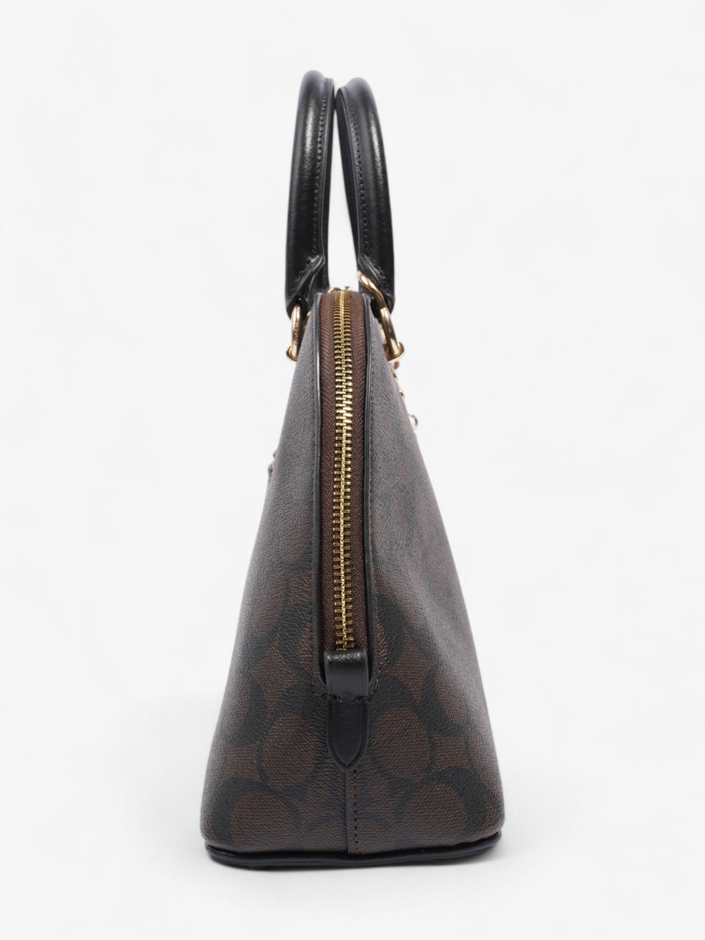 Coach Katy Dome Satchel Brown / Black Canvas