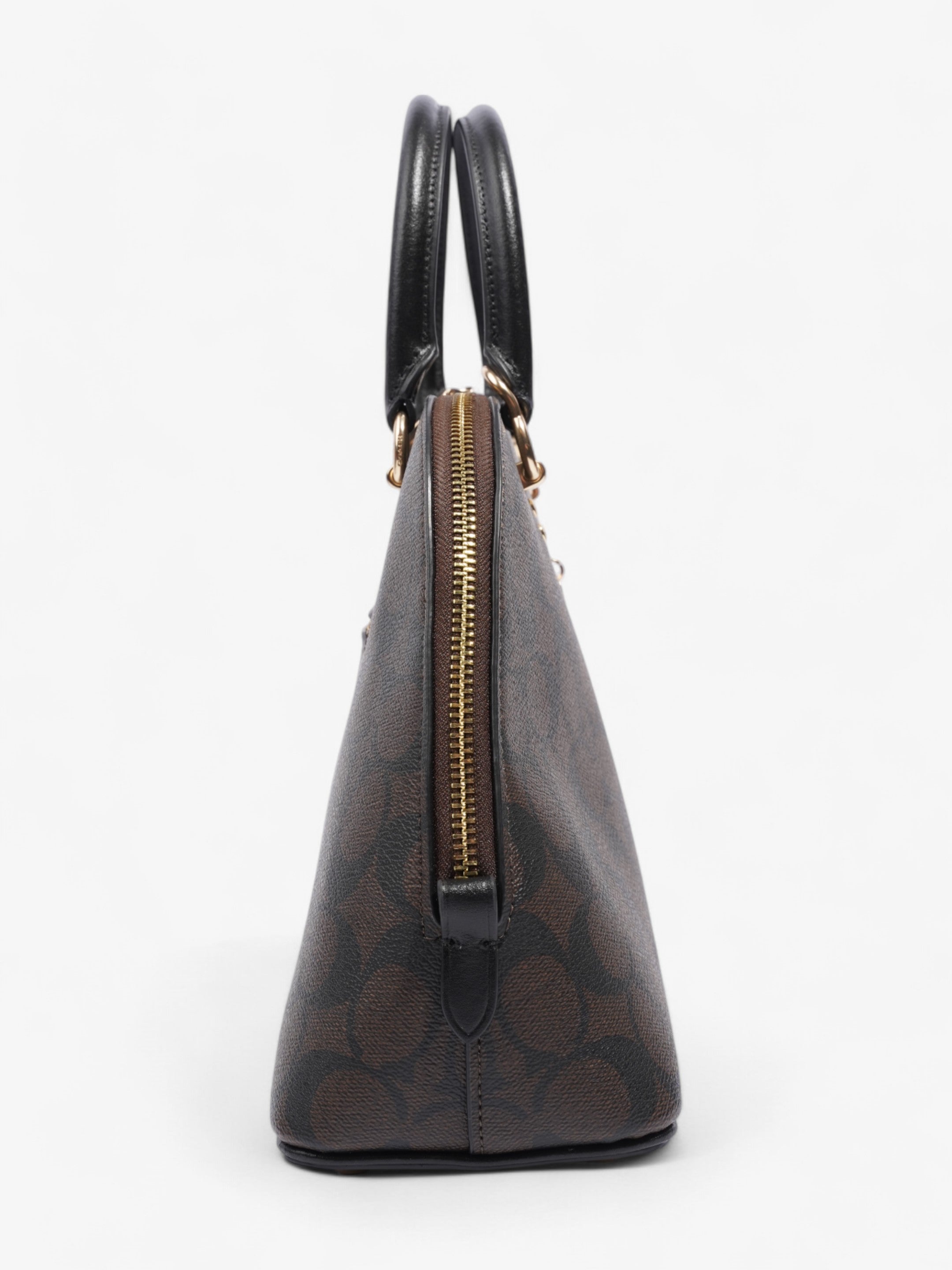 Coach Katy Dome Satchel Brown / Black Canvas