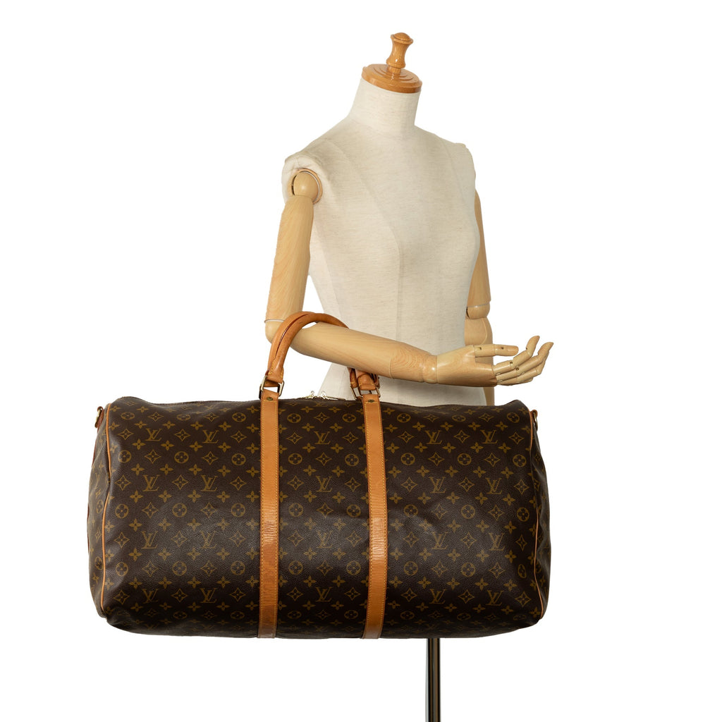 Brown Louis Vuitton Monogram Keepall Bandouliere 60 Travel Bag