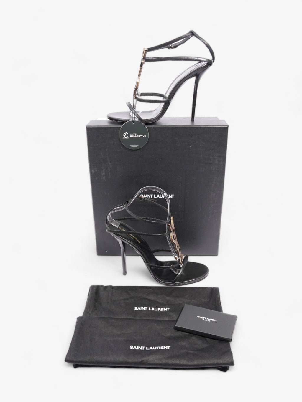 Saint Laurent Cassandra 110 120mm Black Leather EU 40.5 UK 7.5
