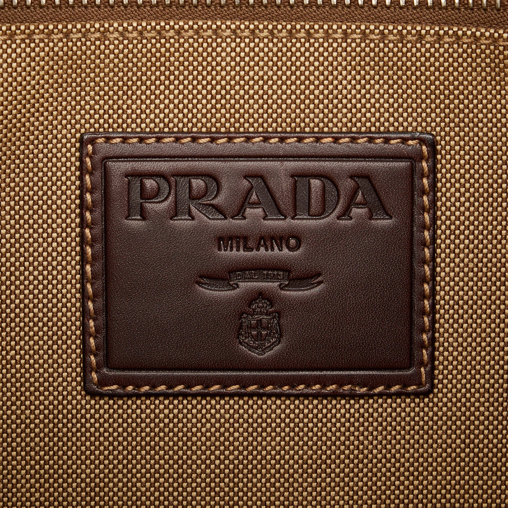 Taupe Prada Canapa Logo Tote Bag