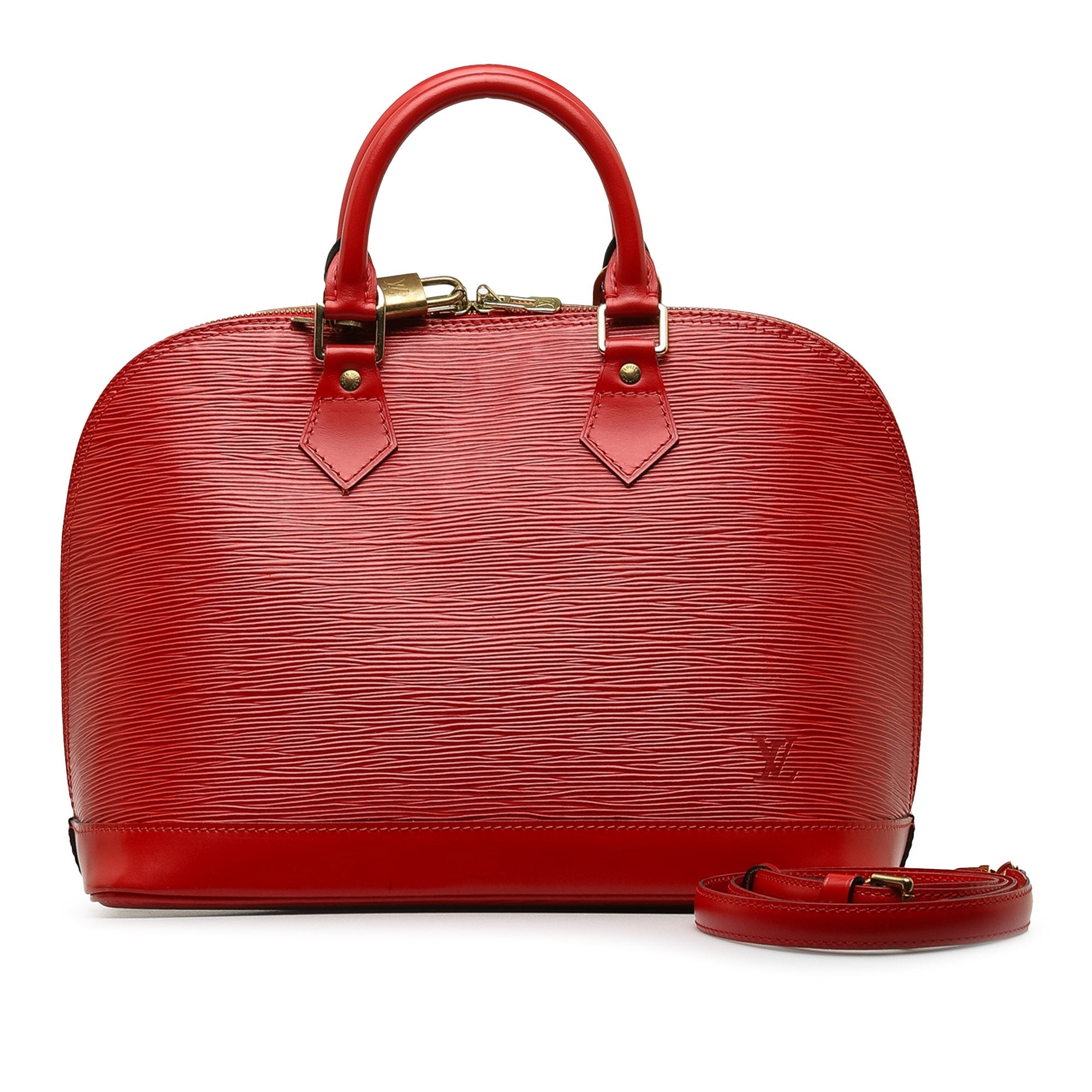 Red Louis Vuitton Epi Alma PM Handbag