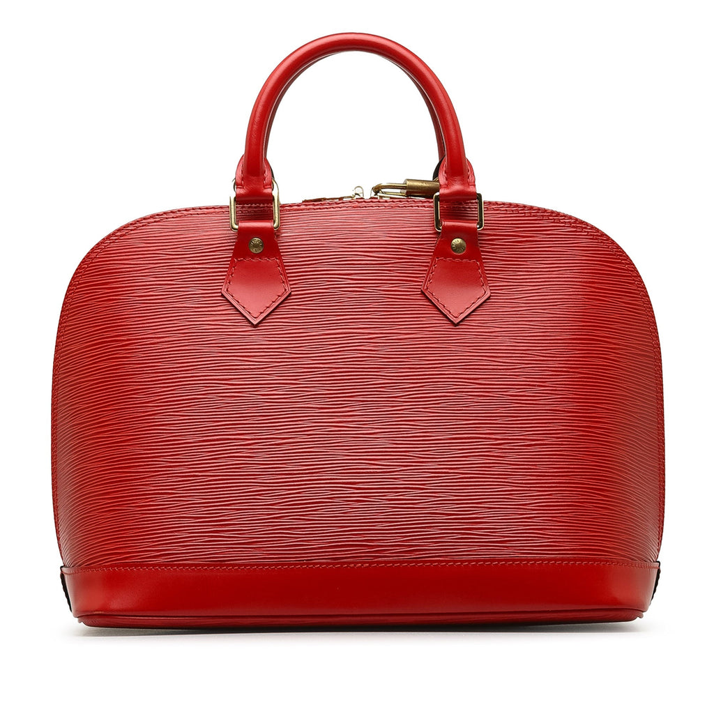 Red Louis Vuitton Epi Alma PM Handbag