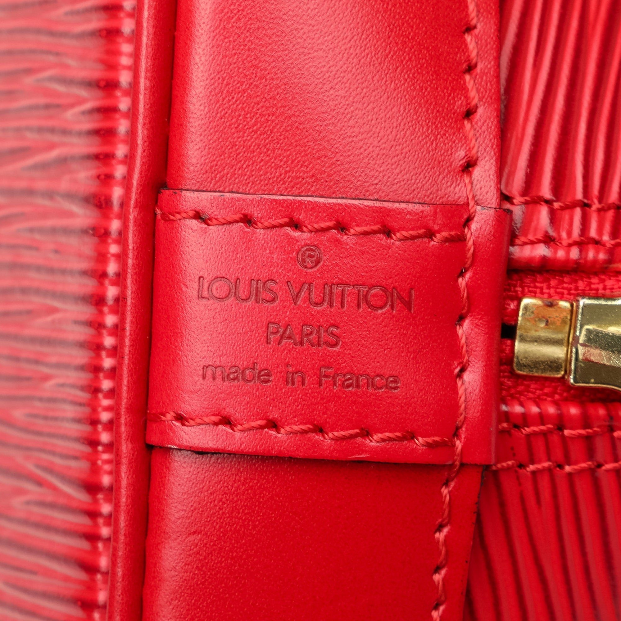 Red Louis Vuitton Epi Alma PM Handbag